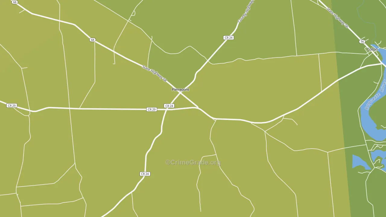 Pierrepont, NY Map of Murder Rates