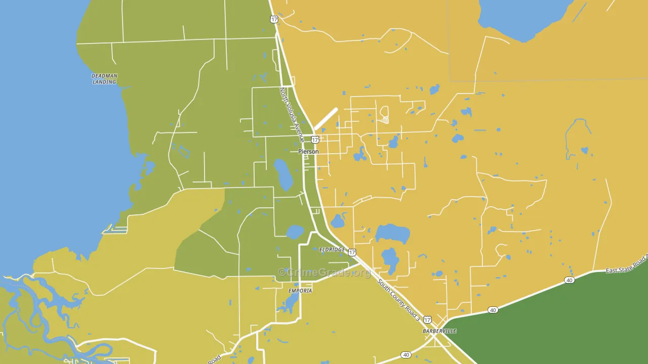 Pierson, FL Map of Murder Rates