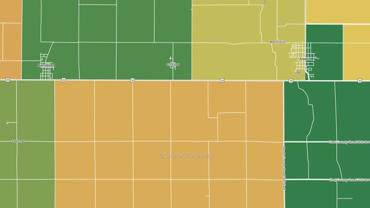 Pierson, IL Map of Murder Rates