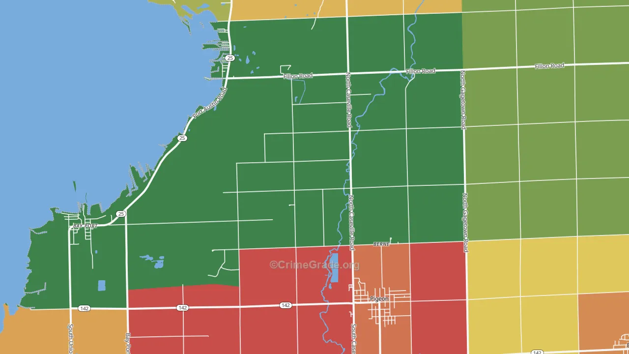 Pigeon, MI Map of Murder Rates