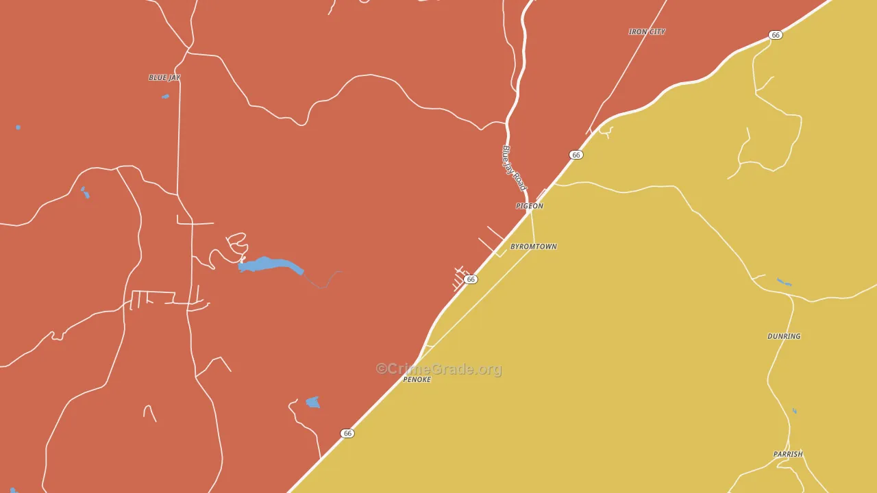 Pigeon, PA Map of Murder Rates