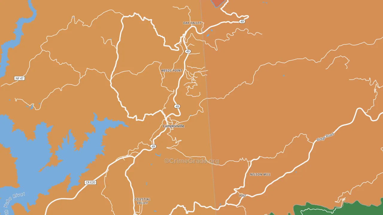 Pike, CA Map of Murder Rates