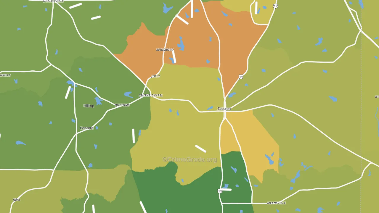 Pike County, GA Map of Murder Rates