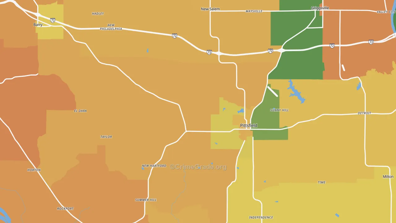 Pike County, IL Map of Murder Rates
