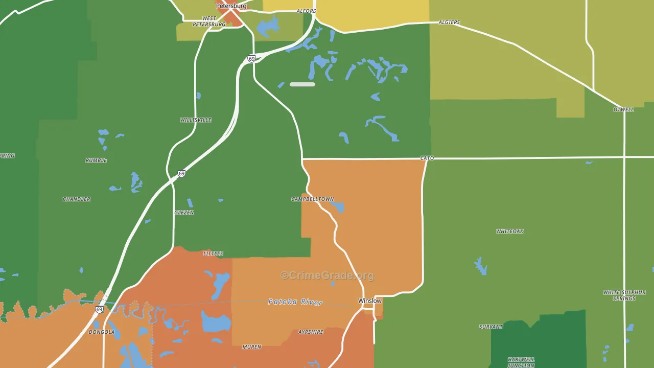 Pike County, IN Map of Murder Rates