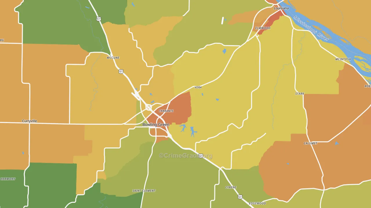 Pike County, MO Map of Murder Rates