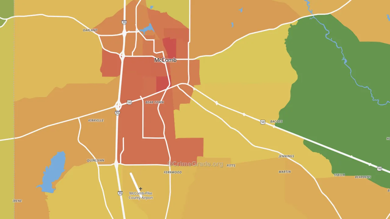 Pike County, MS Map of Murder Rates