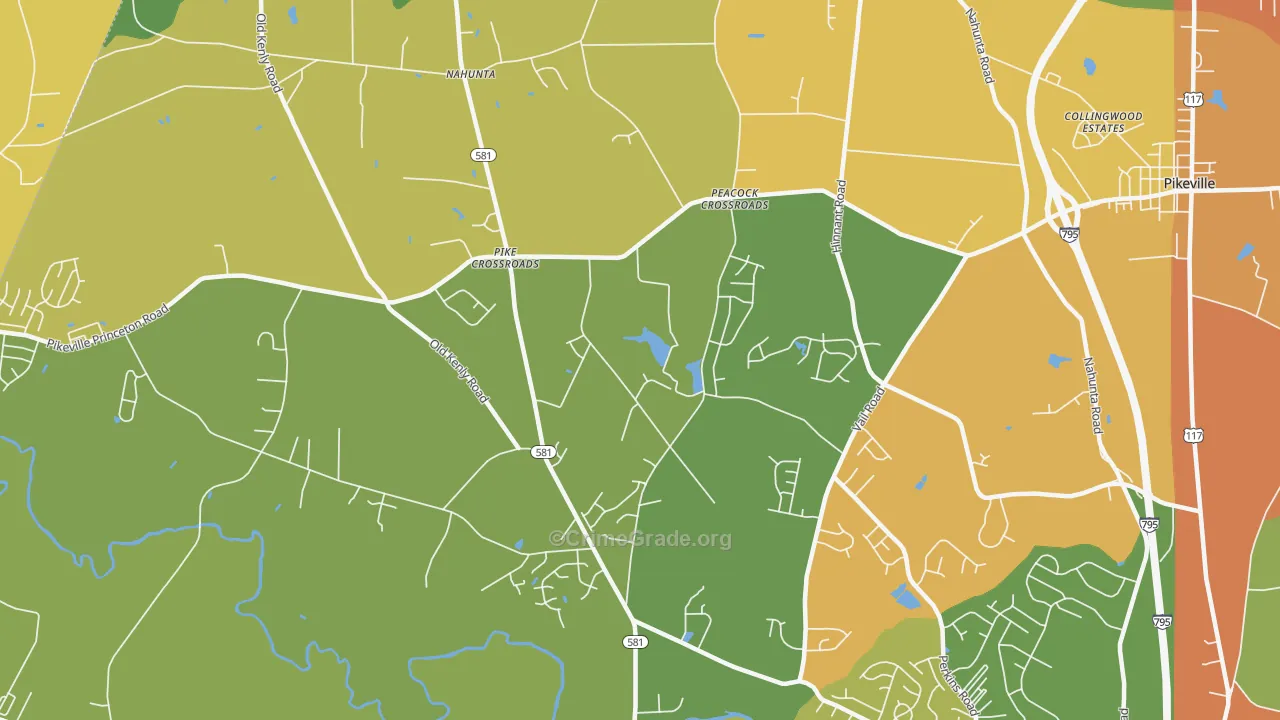Pike Crossroads, NC Map of Murder Rates