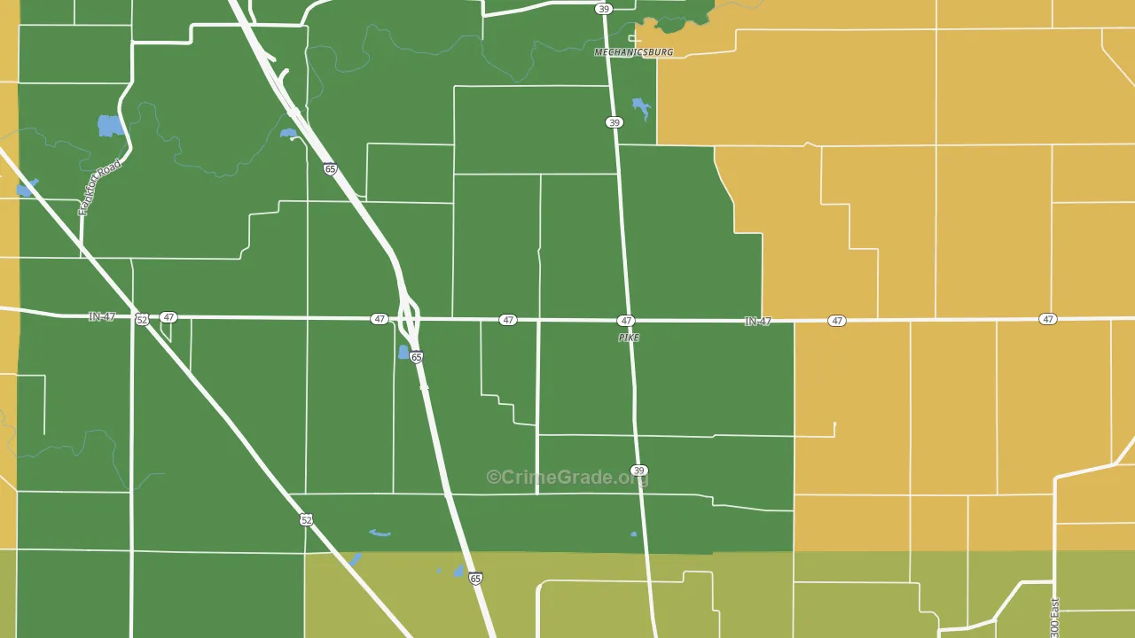 Pike, IN Map of Murder Rates