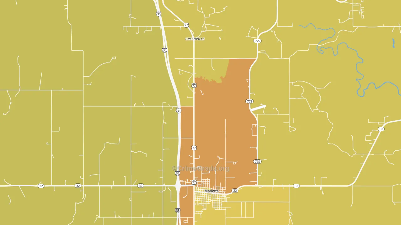 Pike, OK Map of Murder Rates