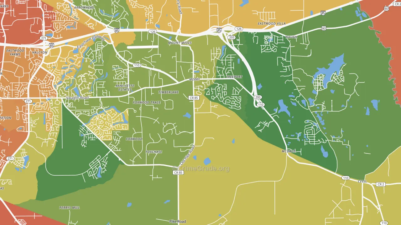 Pike Road, AL Map of Murder Rates