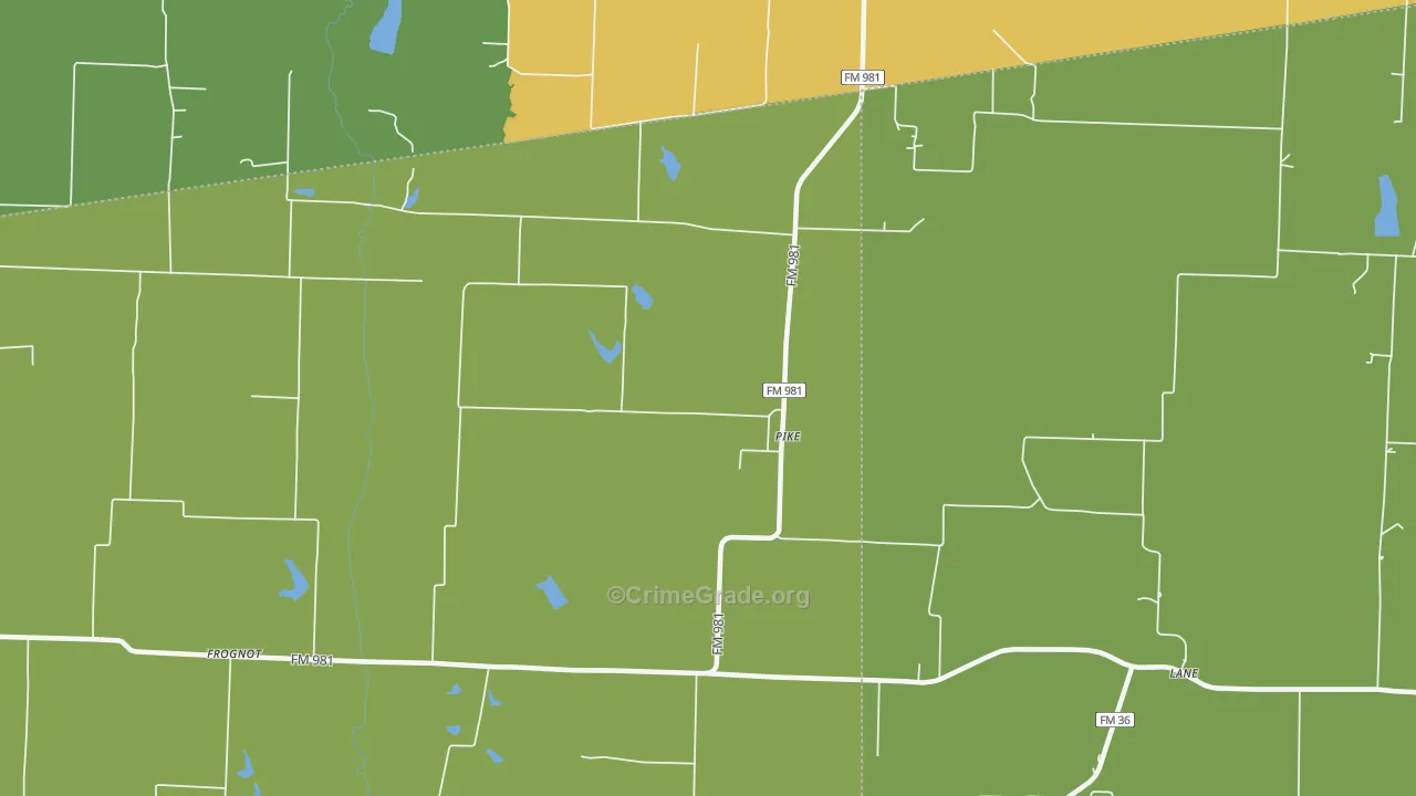 Pike, TX Map of Murder Rates