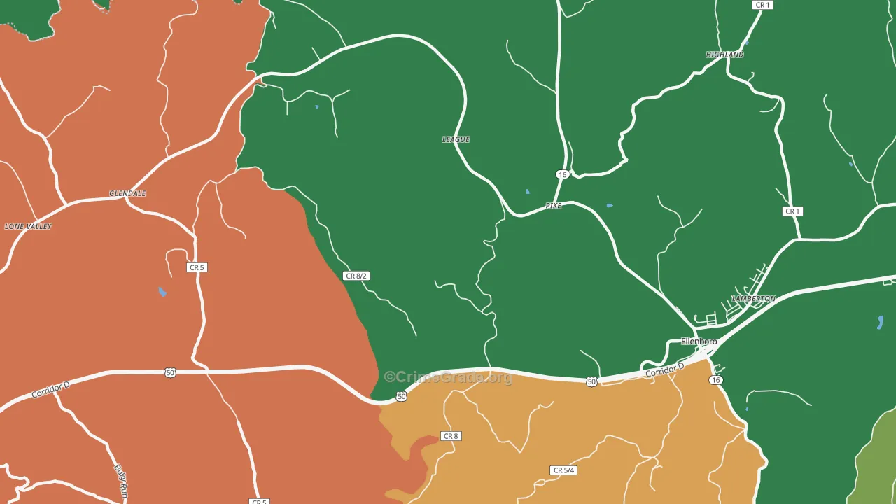 Pike, WV Map of Murder Rates