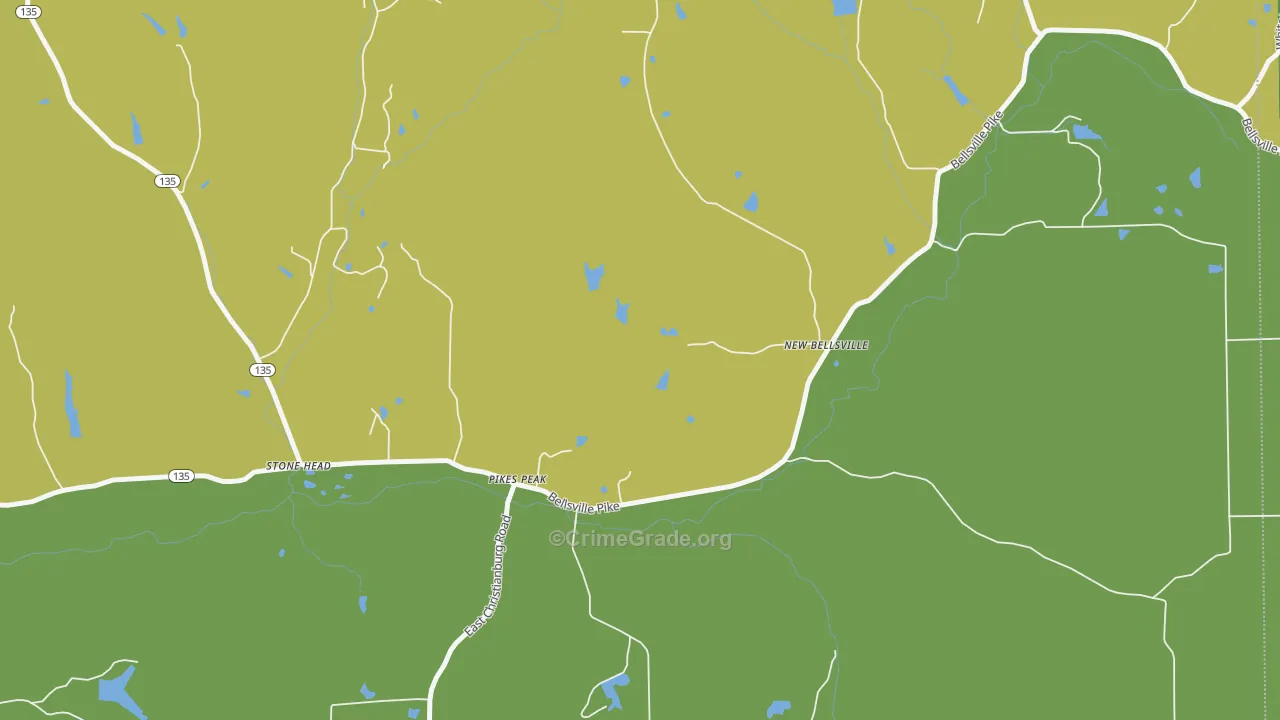 Pikes Peak, IN Map of Murder Rates