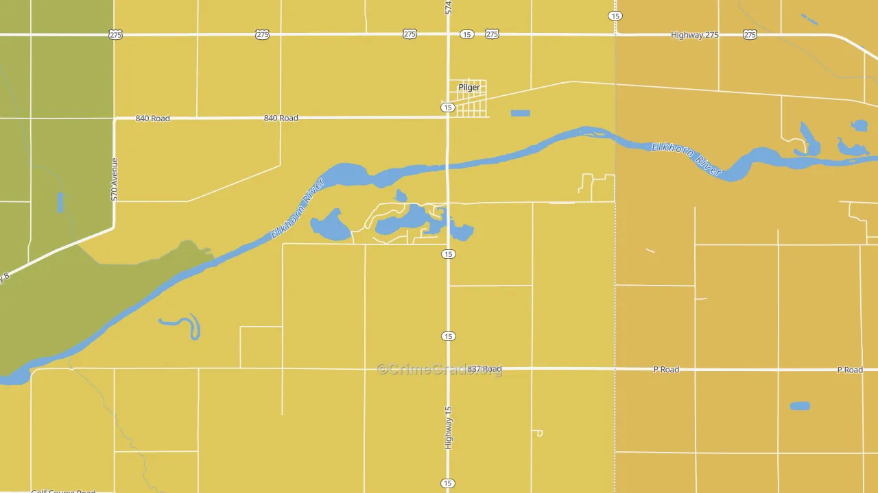 Pilger, NE Map of Murder Rates