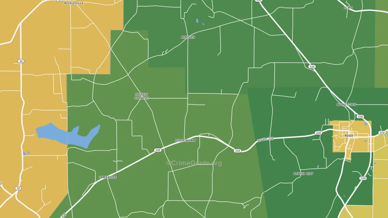 Pilgrimham, PA Map of Murder Rates