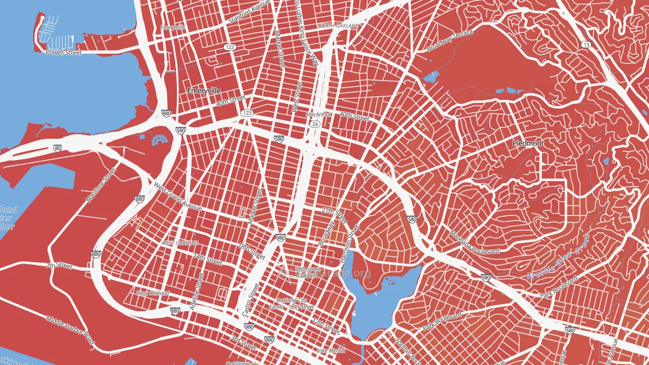 Pill Hill, Oakland, CA Map of Murder Rates