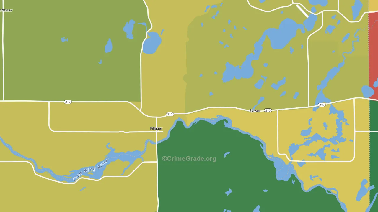 Pillager, MN Map of Murder Rates