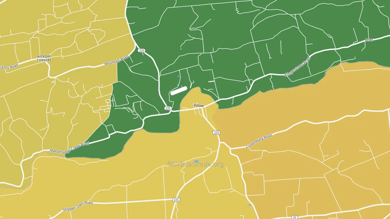 Pillow, PA Map of Murder Rates