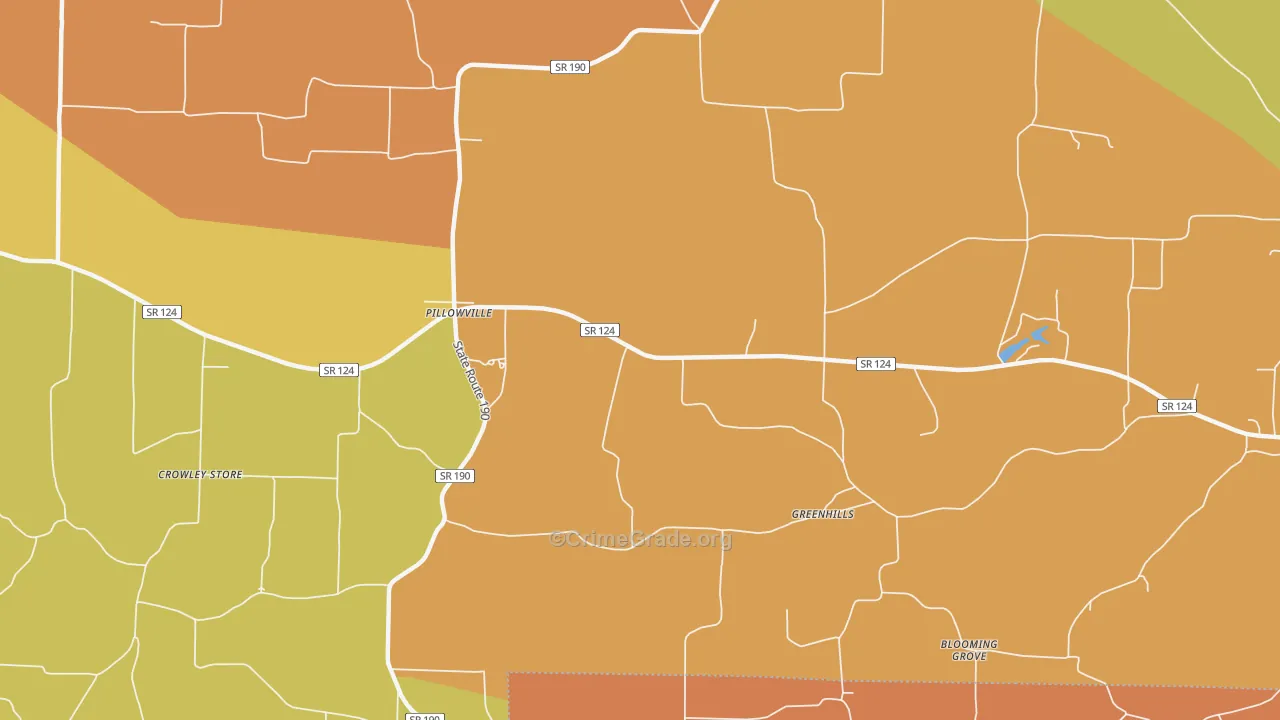 Pillowville, TN Map of Murder Rates