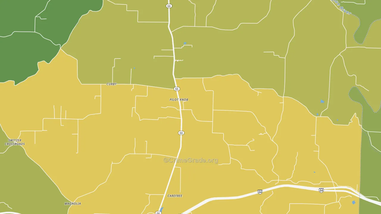 Pilot Knob, IN Map of Murder Rates