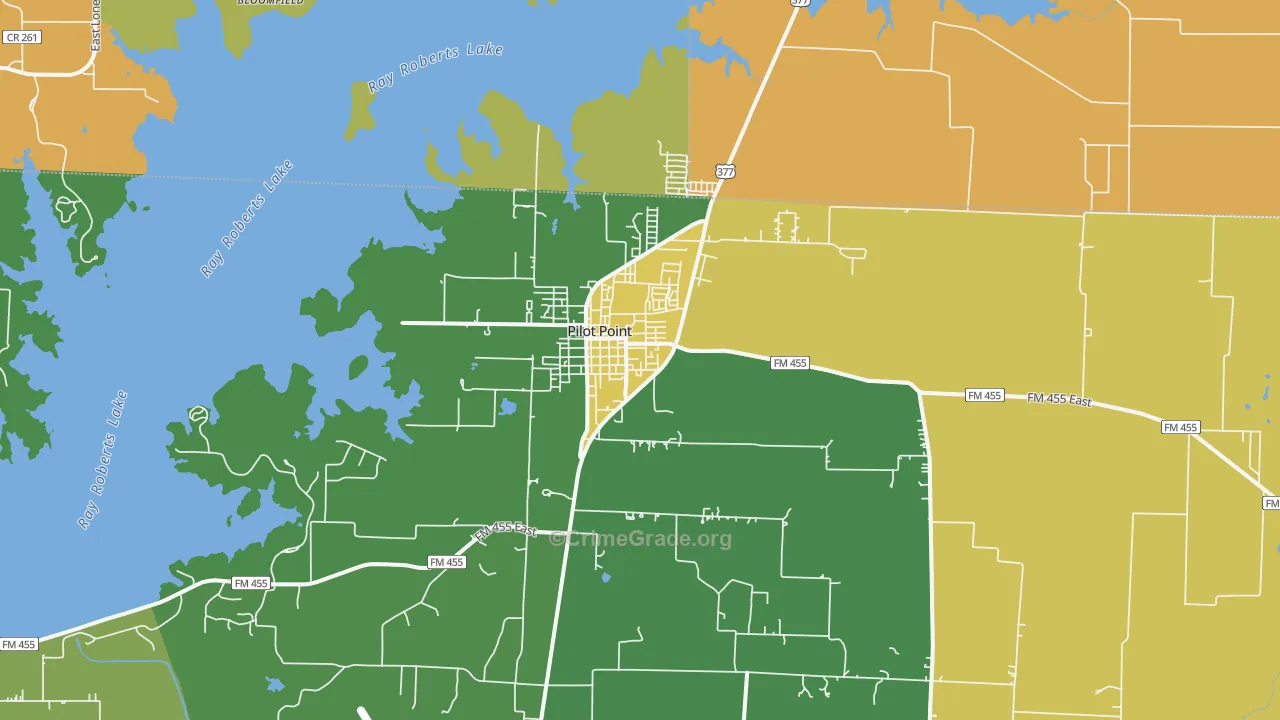 Pilot Point, TX Map of Murder Rates