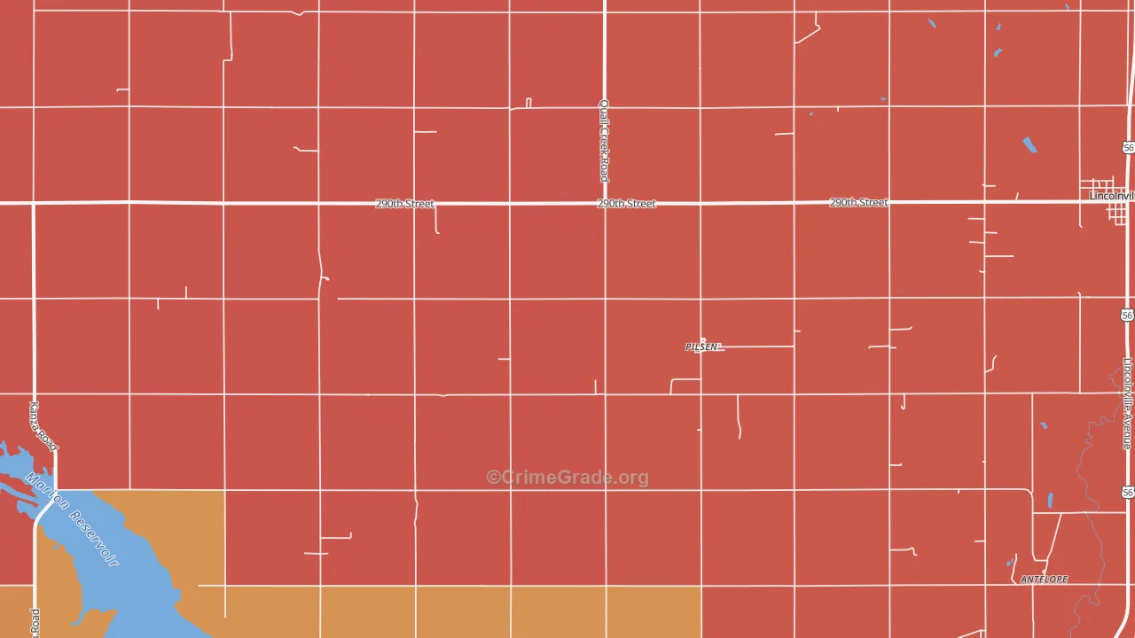 Pilsen, KS Map of Murder Rates