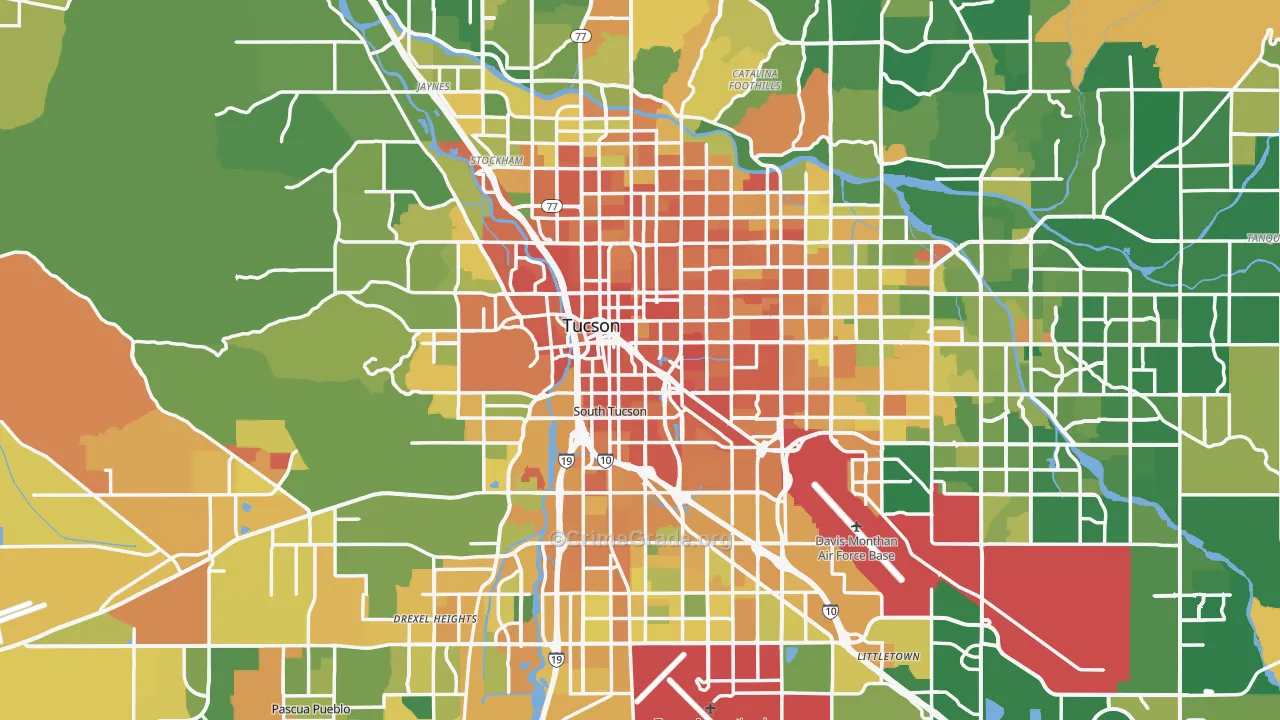 Pima County, AZ Map of Murder Rates