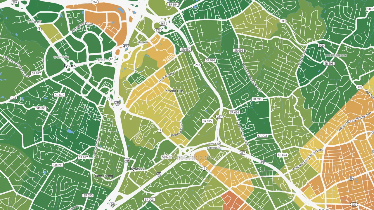 Pimmit Hills, Falls Church, VA Map of Murder Rates