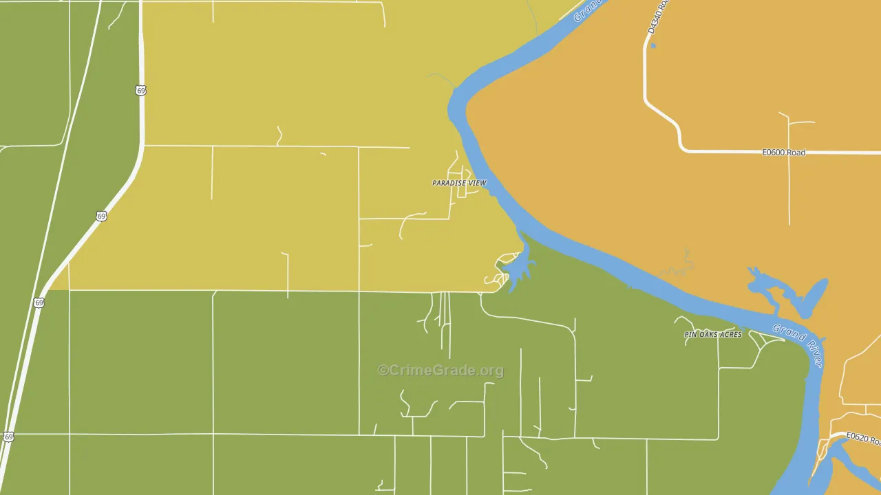Pin Oak Acres, OK Map of Murder Rates