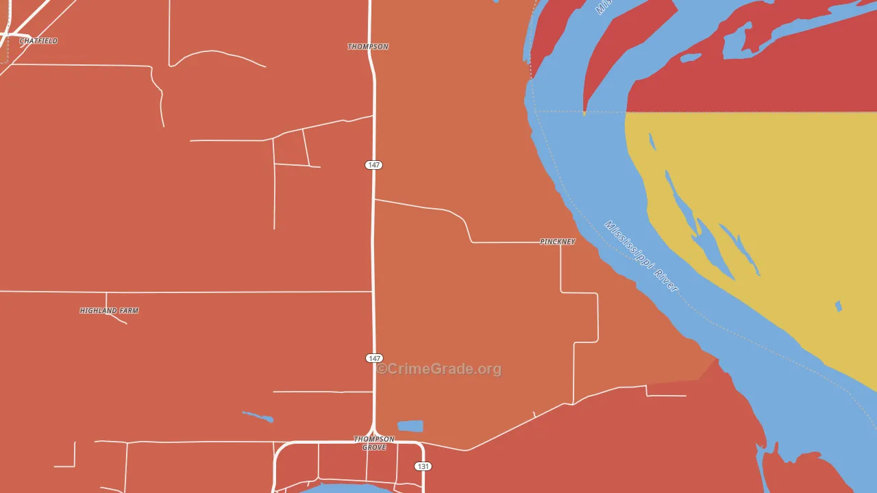 Pinckney, AR Map of Murder Rates