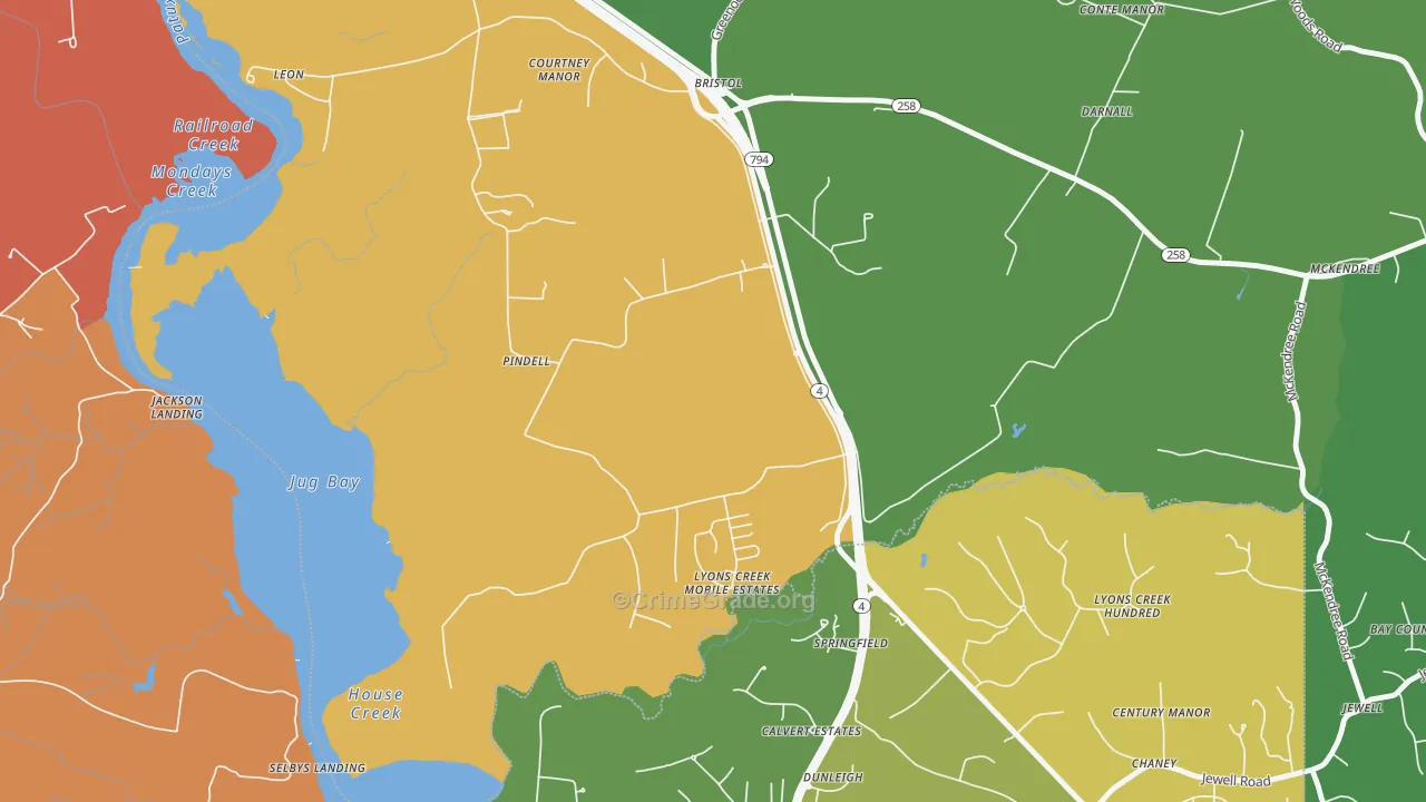 Pindell, MD Map of Murder Rates