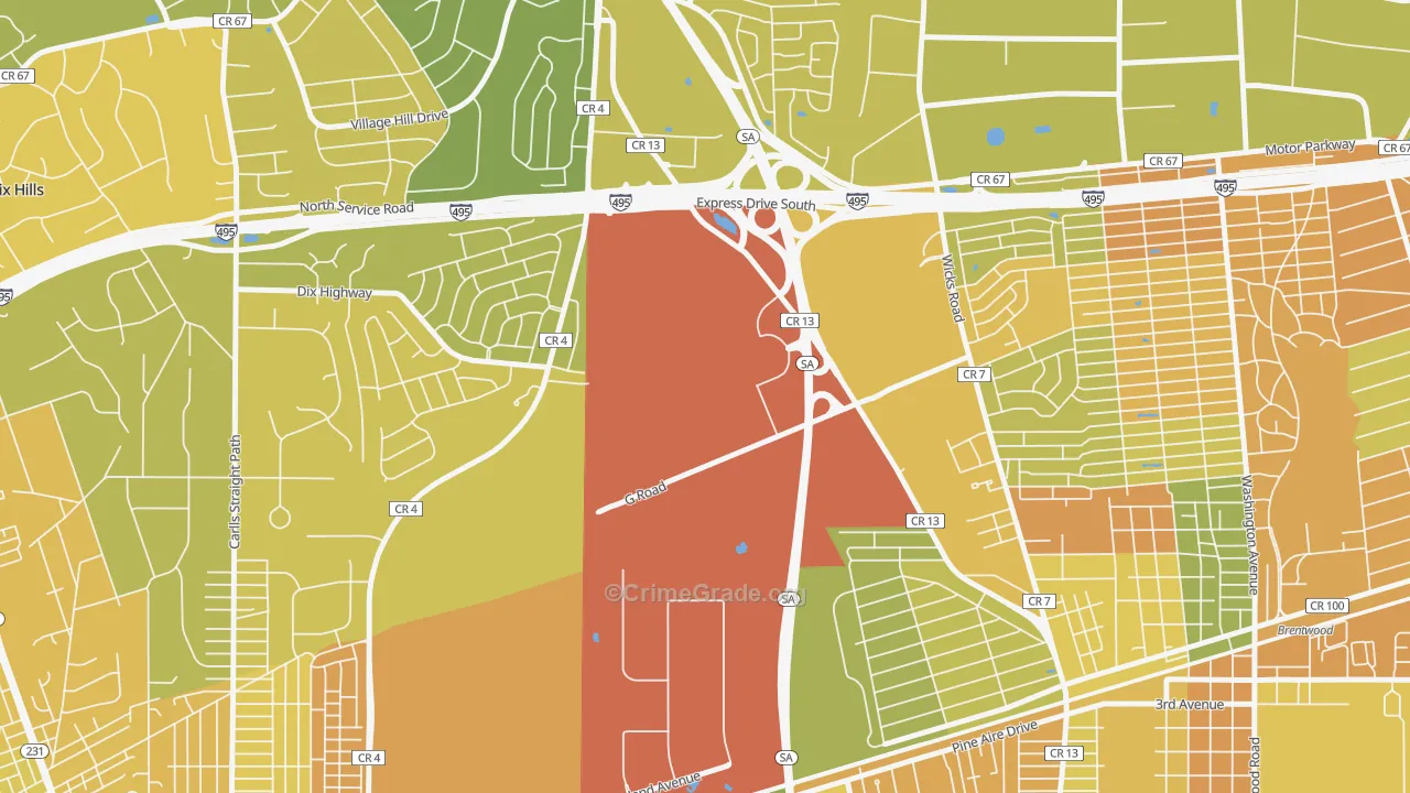 Pine Aire, NY Map of Murder Rates