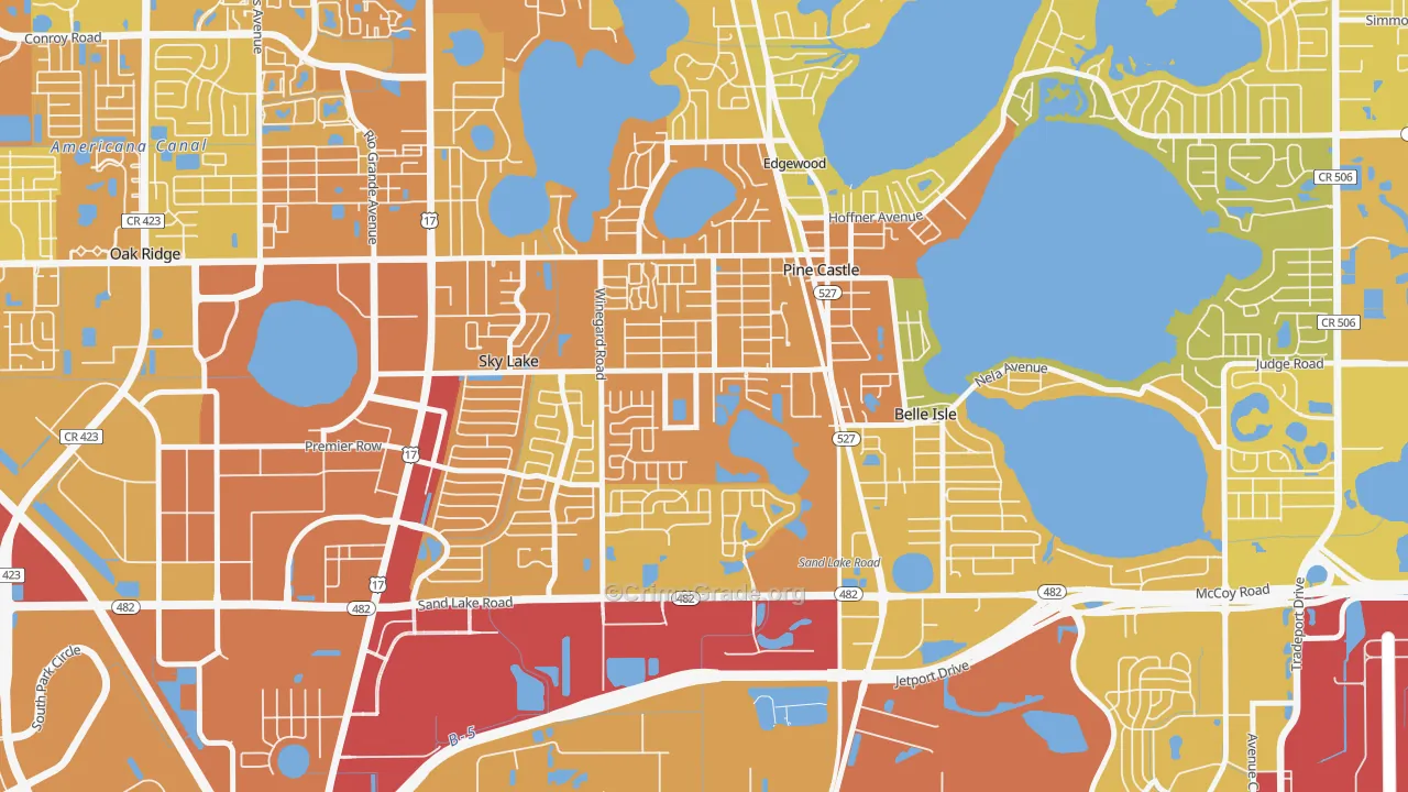 Pine Castle, FL Map of Murder Rates