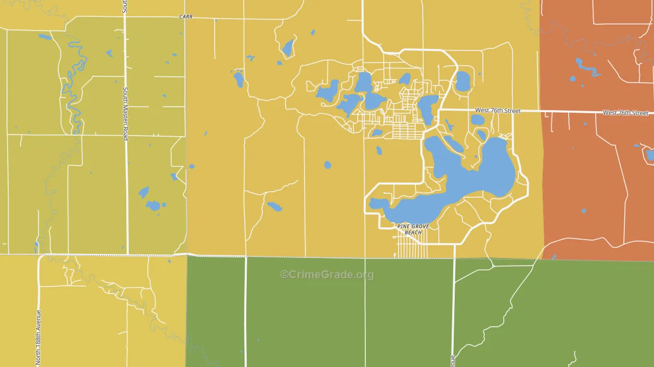 Pine Grove Beach, MI Map of Murder Rates
