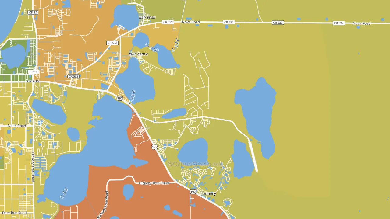 Pine Grove, FL Map of Murder Rates