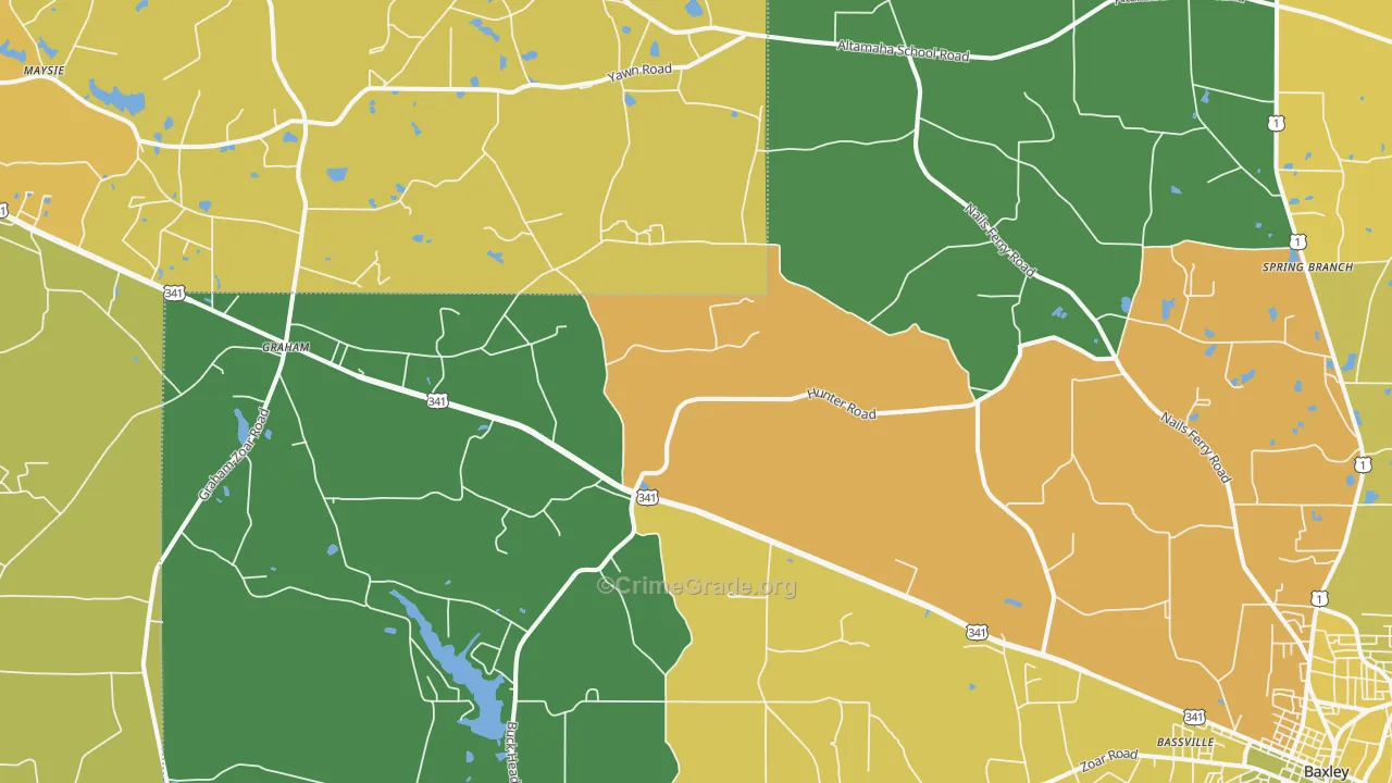 Pine Grove, GA Map of Murder Rates