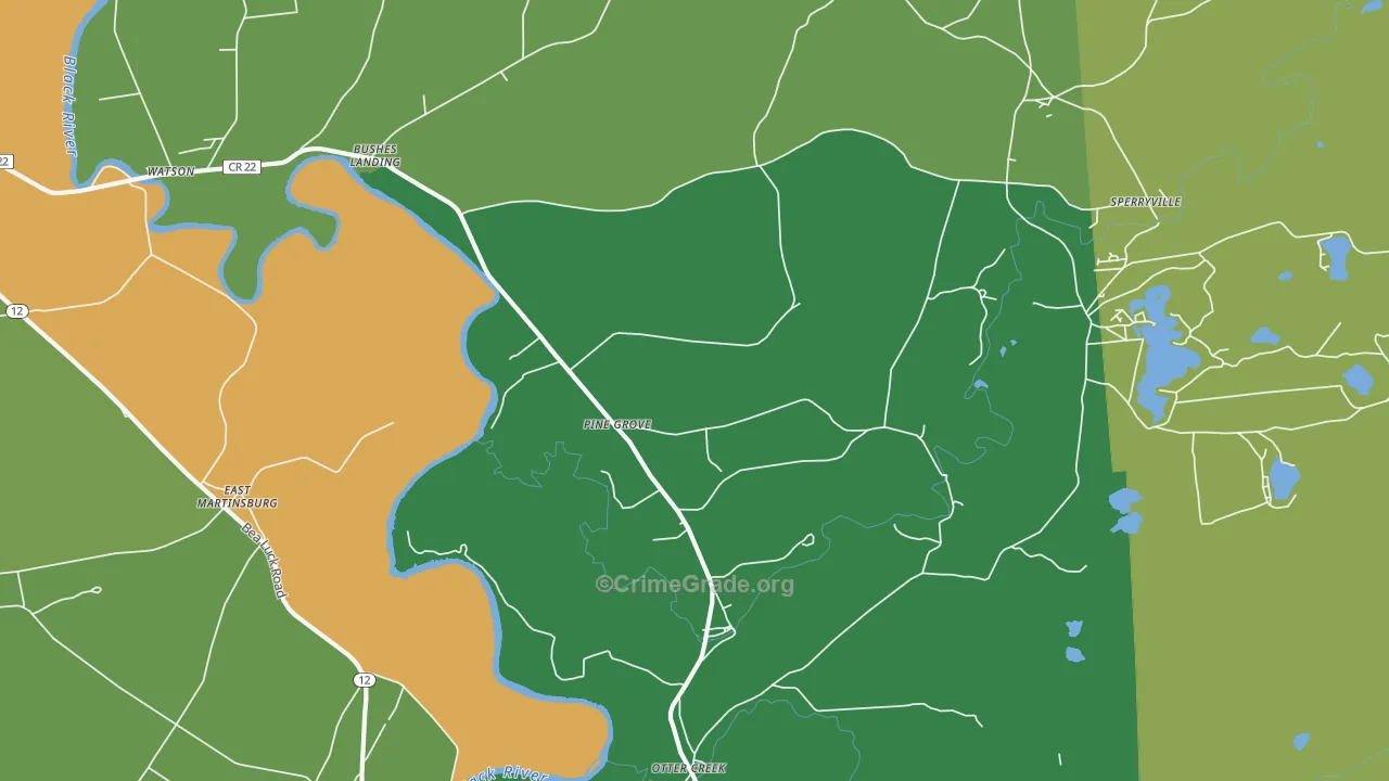 Pine Grove, NY Map of Murder Rates