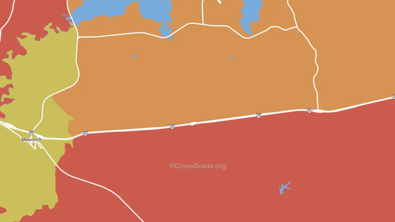 Pine Haven, WY Map of Murder Rates