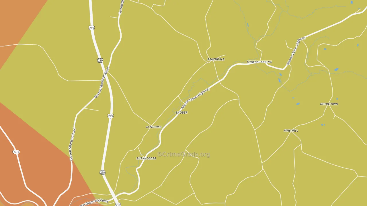 Pine Hill, PA Map of Murder Rates