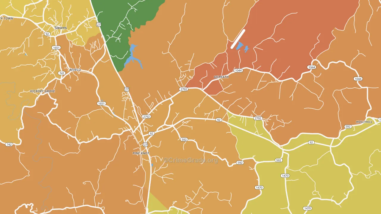 Pine Knot, KY Map of Murder Rates