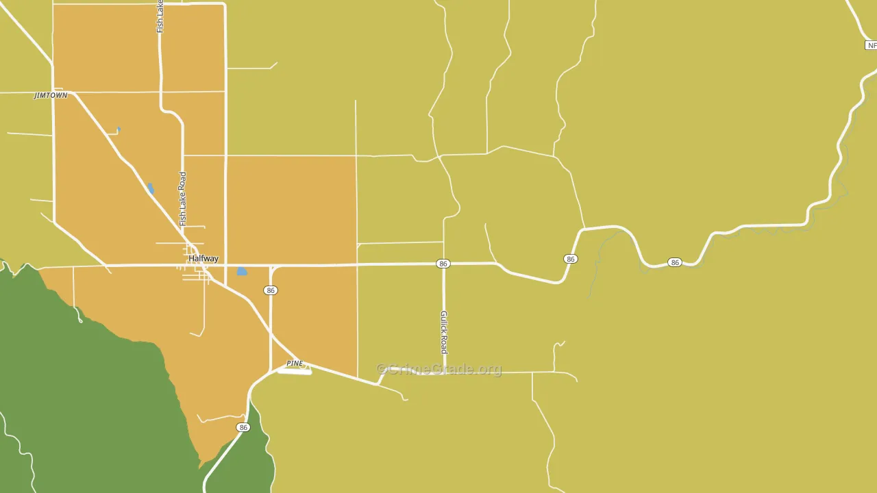 Pine, OR Map of Murder Rates