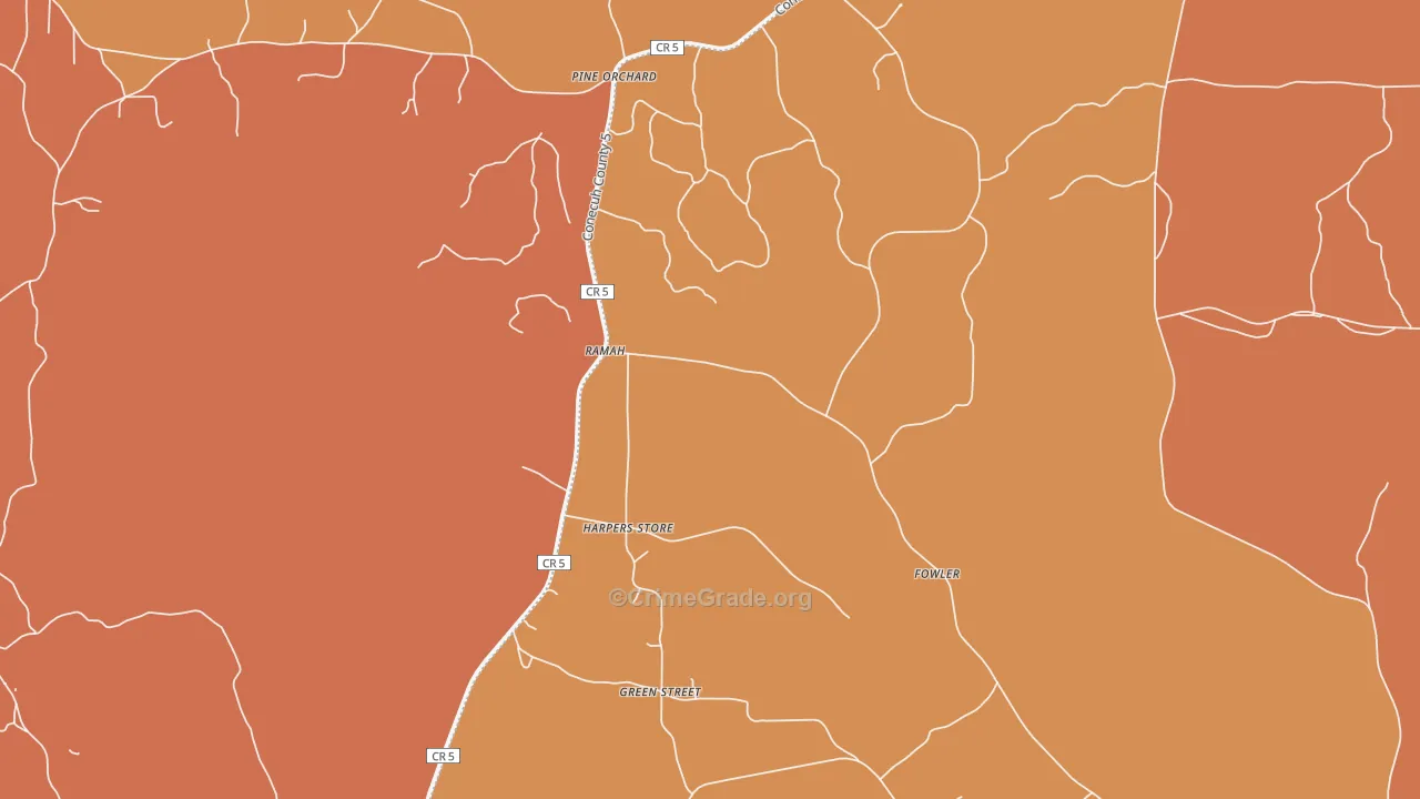 Pine Orchard, AL Map of Murder Rates