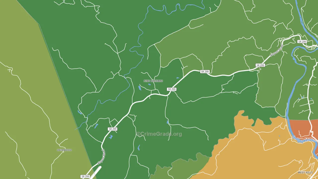 Pine Orchard, TN Map of Murder Rates