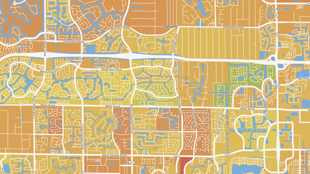 Pine Ridge, Coral Springs, FL Map of Murder Rates