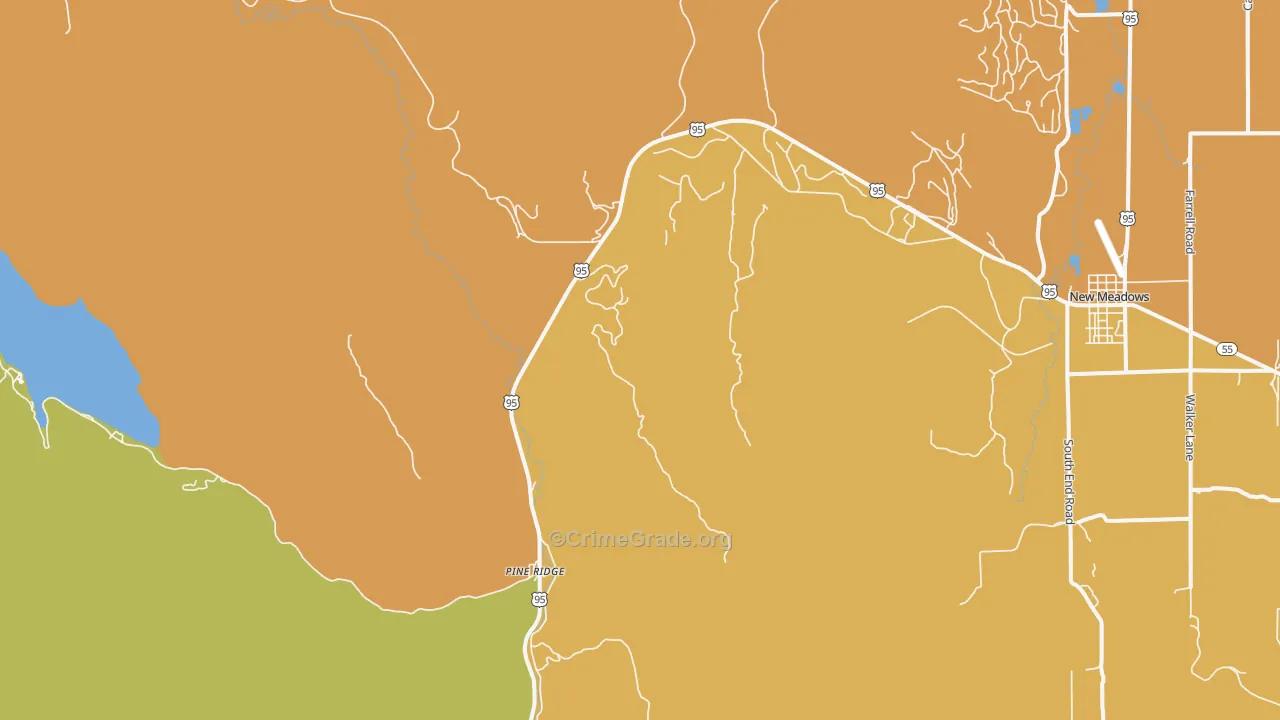 Pine Ridge, ID Map of Murder Rates