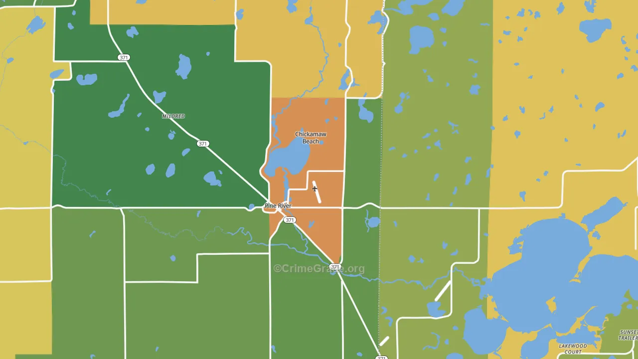 Pine River, MN Map of Murder Rates