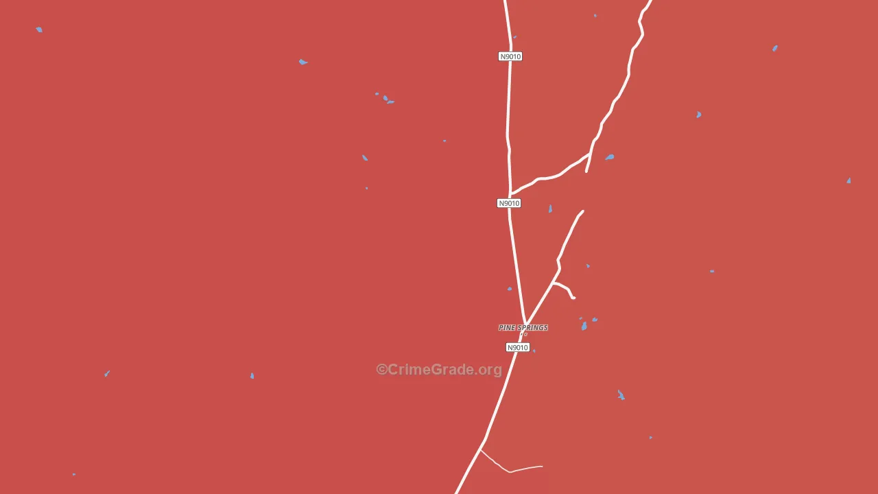 Pine Springs, AZ Map of Murder Rates