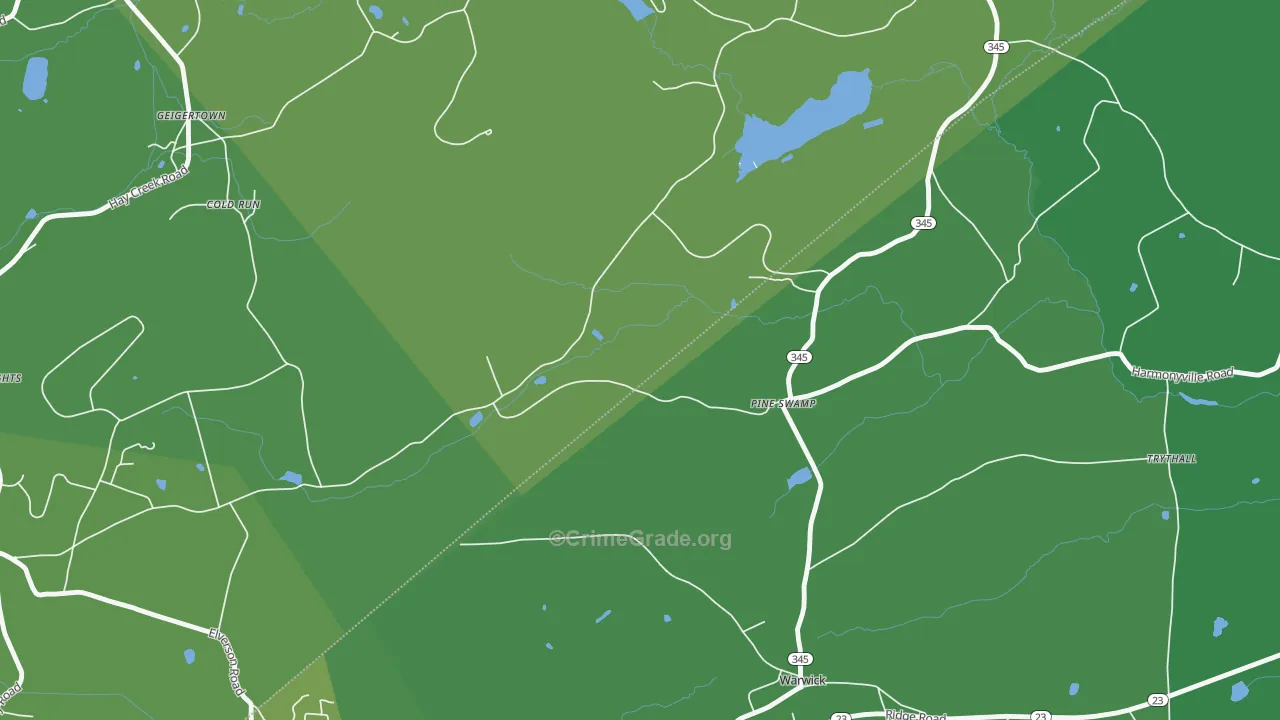 Pine Swamp, PA Map of Murder Rates