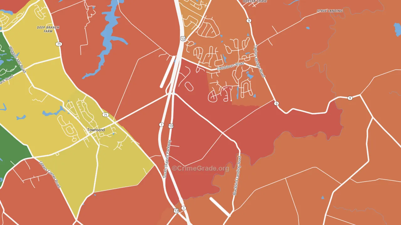 Pine Tree Corners, DE Map of Murder Rates